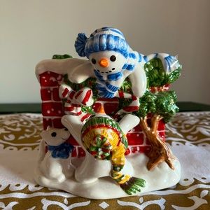 Fitz & Floyd Snowman Napkin Holder, “The Flurries”